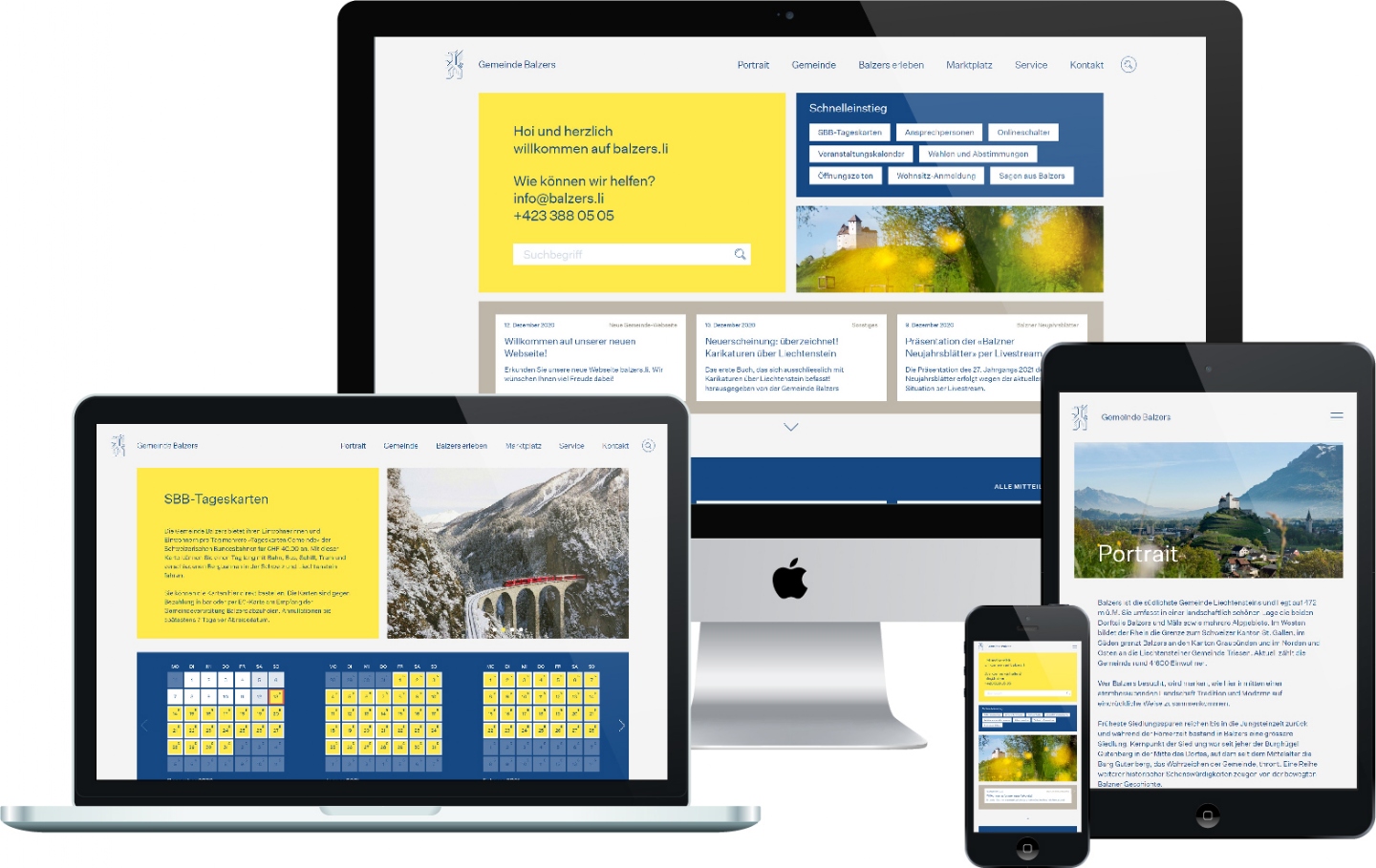 Gemeinde Balzers - Responsive Website, CMS, Gemeinde-Portal